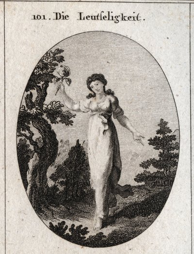 Allegory of Affability Presenting a Large Rose Blossom. Engraving in 