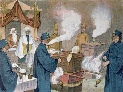 Funeral in a Masonic Lodge in Austria, 1897 by Austrian School