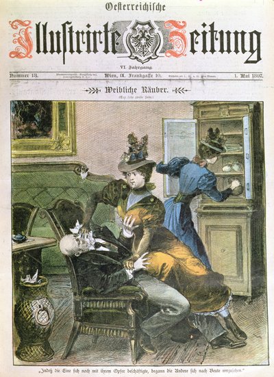 Lady Robbers, front page of the Illustrierte Zeitung, May 1897 by Austrian School