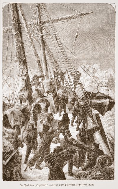 On board the Tegetthoff during an ice storm, October 1872, 1876 by Austrian School