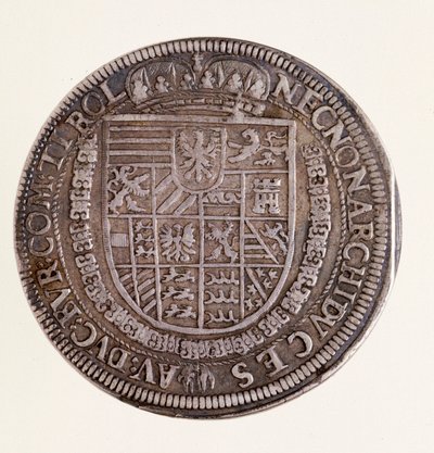 Silver Coin (Thaler) from Tyrol: Reign of Emperor Rudolf II (1552-1612). Diam. 4 cm Naples, Museo Archeologico Nazionale by Austrian School