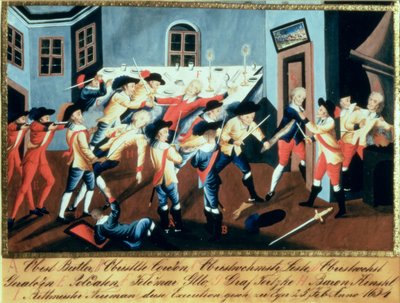 The Arrest of Albrecht von Wallenstein (1583-1634) at Eger by a Force of Irish and Scottish Officers under the Command of General Butler by Austrian School