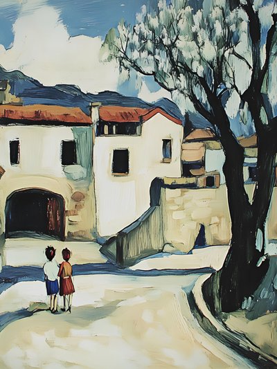 Children on Village Path by Avanesova Elena