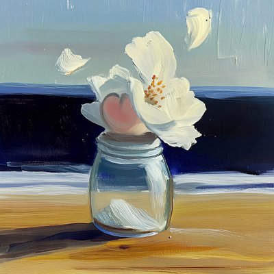 Coastal Flower In Jar by Avanesova Elena