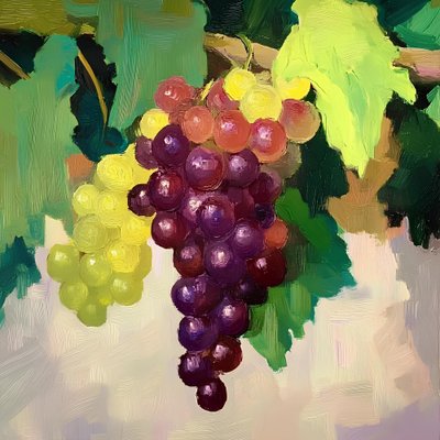 Colorful Grape Still Life by Avanesova Elena