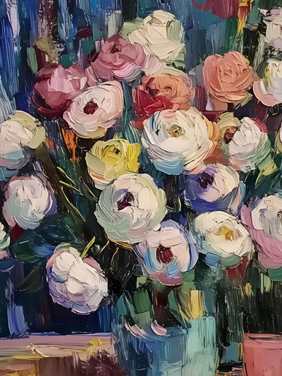 Colorful Painted Blooms by Avanesova Elena