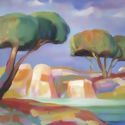 Colorful Serene Landscape by Avanesova Elena