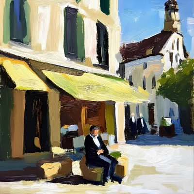 Man at Sunny Cafe by Avanesova Elena
