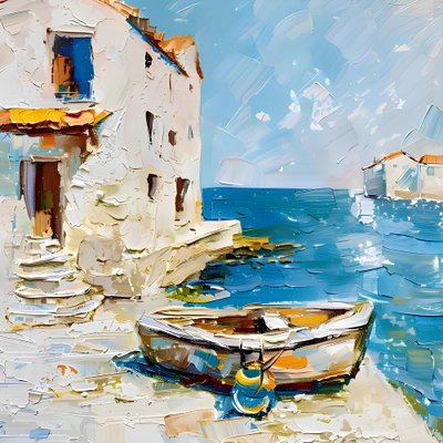 Mediterranean Harbor Boat by Avanesova Elena