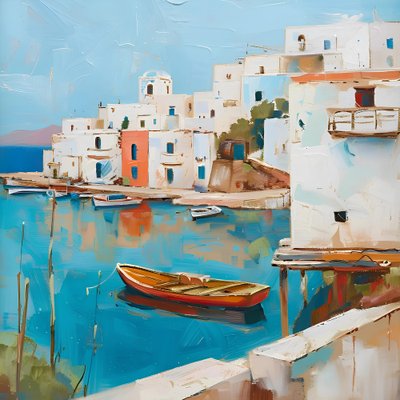 Mediterranean Harbor Town by Avanesova Elena