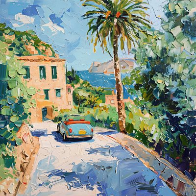 Vintage Car Coastal View by Avanesova Elena