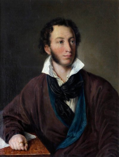 Portrait of the author Alexander S. Pushkin, Copy after V. Tropinin by Avdotya Petrovna Yelagina