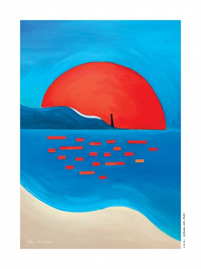 Red Sun Lighthouse by Awol Art Alex