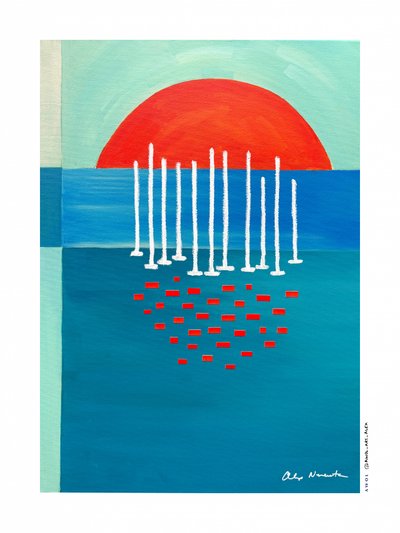 Serene Abstract Sunset by Awol Art Alex