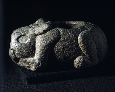 Aztec art: Ometochtli, god rabbit boss of drunkenness by Aztec Aztec