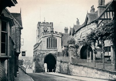 St James Church over West Gate, Warwick, Warwickshire, 1929 by BC Clayton