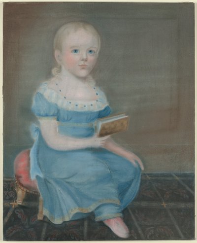 Portrait of a Girl with Blue Eyes and Blue Dress by B. Doyle