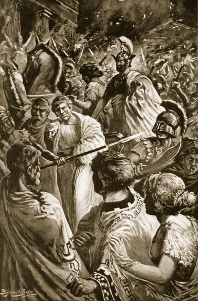 The Sack of Olynthus, 348 BC, illustration from 