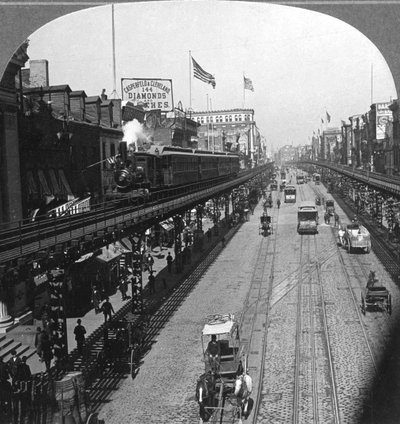 The Bowery, New York, USA, 1900 by B. L. Singley