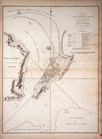 Macao. Key to Town Plan. From the Macartney Expedition in the 