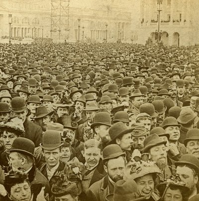 Crowd at the opening of the Columbian Exhibition, Chicago, Illinois, USA by B. W. Kilburn