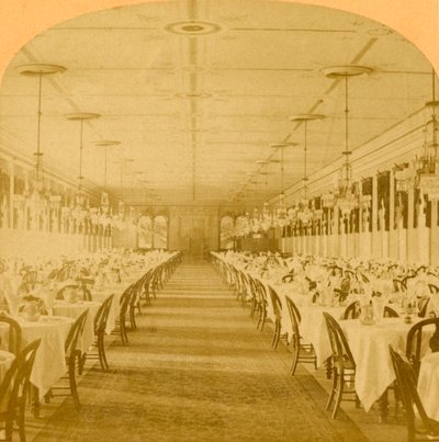 Dining Hall, Grand Union Hotel, Saratoga, Largest Dining Hall in the World by B. W. Kilburn