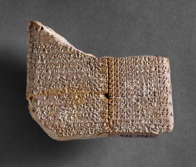 Astronomical Tablet from Kish, Recording the Rising and Settings of Venus from the First 6 Years of the Reign of the King of Babylon, 7th century by Babylonian