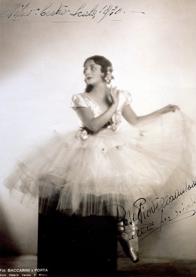 Portrait of the Classical Ballerina Rosa Piovella Ansaldo, in Tutu and Ballet Shoes by Baccarini and Porta
