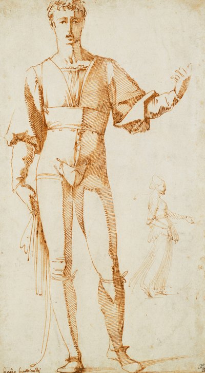 A Standing Youth, and Studies of a Woman, Her Left Arm Outstretched by Baccio Bandinelli