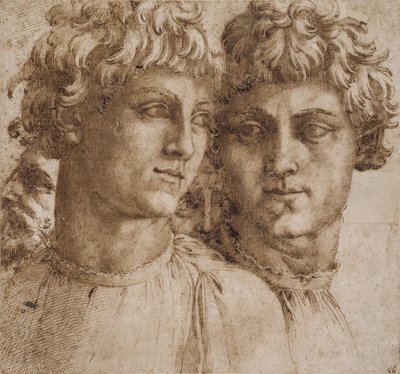 Two Studies of the Head of a Youth by Baccio Bandinelli