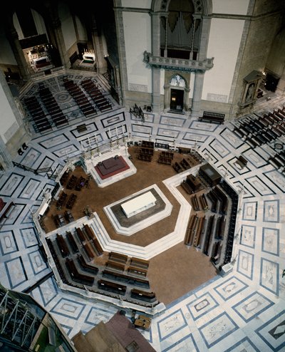 View of the octagonal marble choir made by Baccio Bandinelli inside the Cathedral of Florence by Baccio Bandinelli