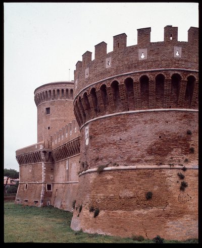 Medieval art: view of the castle of Pope Julius II realized by architect Baccio Pontelli, Gregoriopoli by Baccio Pontelli