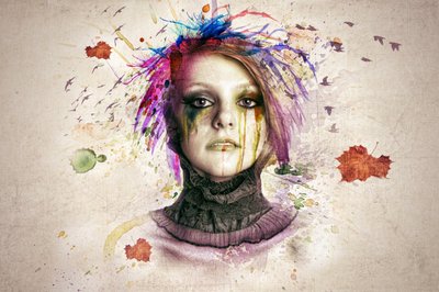 Colorful Paint Portrait by Baden Bowen
