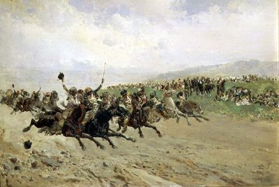 Andalusia: Horse Racing at a Fair by Baldomero Calopre y Gimenez