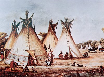 Village of the Kiowa Tribe by Baldwin Mollhausen