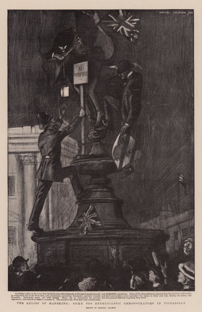 The Relief of Mafeking, some too Enthusiastic Demonstrators in Piccadilly by Balliol (after) Salmon
