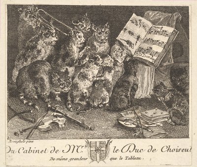 Concert of Cats, After the Painting in the Collection of the Duc de Choiseul, Before 1771 by Balthasar Anton Dunker