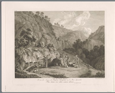 View of the Spring at Monti Lucretili (series title: Suite of VI Views of the Environs of Rome) by Balthasar Anton Dunker