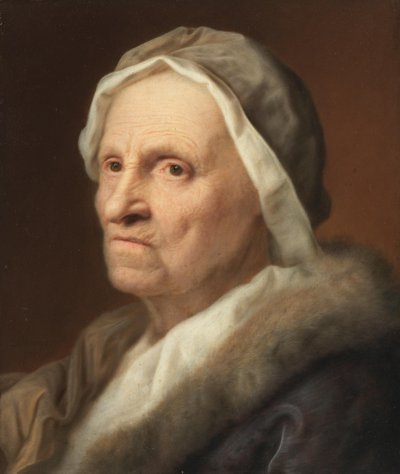 Portrait of an Old Woman in Fur by Balthasar Denner