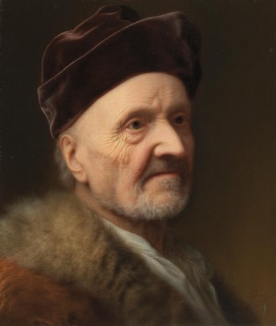 Portrait of an Old Man in Fur by Balthasar Denner