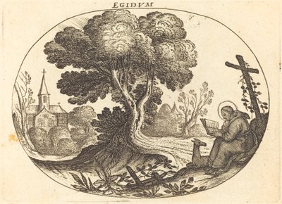 Saint Egidius and a Doe by Balthasar Moncornet