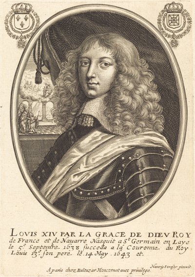 Louis XIV, King of France by Balthasar Moncornet after Henry Stresor