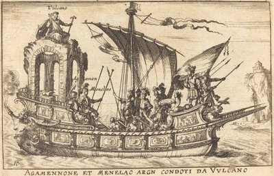 Agamemnon and Menelaus Led by Vulcan by Balthasar Moncornet after Remigio Cantagallina