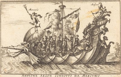 Amphion and Argonaut Led by Mercury by Balthasar Moncornet after Remigio Cantagallina