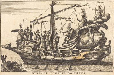 Atalanta Led by Diana by Balthasar Moncornet after Remigio Cantagallina