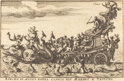 Barcha di Musici Rapra Clauco Dio Marino e Tritoni by Balthasar Moncornet after Remigio Cantagallina