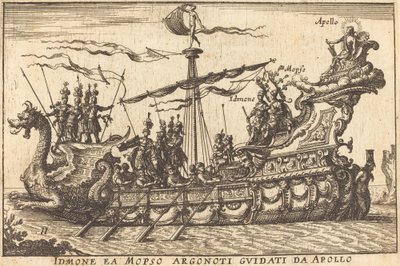Idinone ea Mopso Argonoti guidati da Apollo by Balthasar Moncornet after Remigio Cantagallina