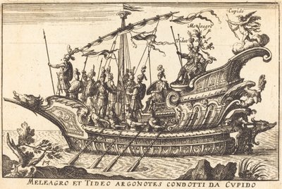 Meleager and Tydeus Led by Cupid by Balthasar Moncornet after Remigio Cantagallina