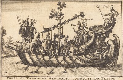 Peleus and Telamon, Argonauts led by Thetis by Balthasar Moncornet after Remigio Cantagallina