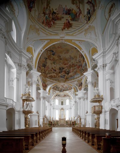 Internal view of the monastery church by architect Johann Balthasar Neumann by Balthasar Neumann